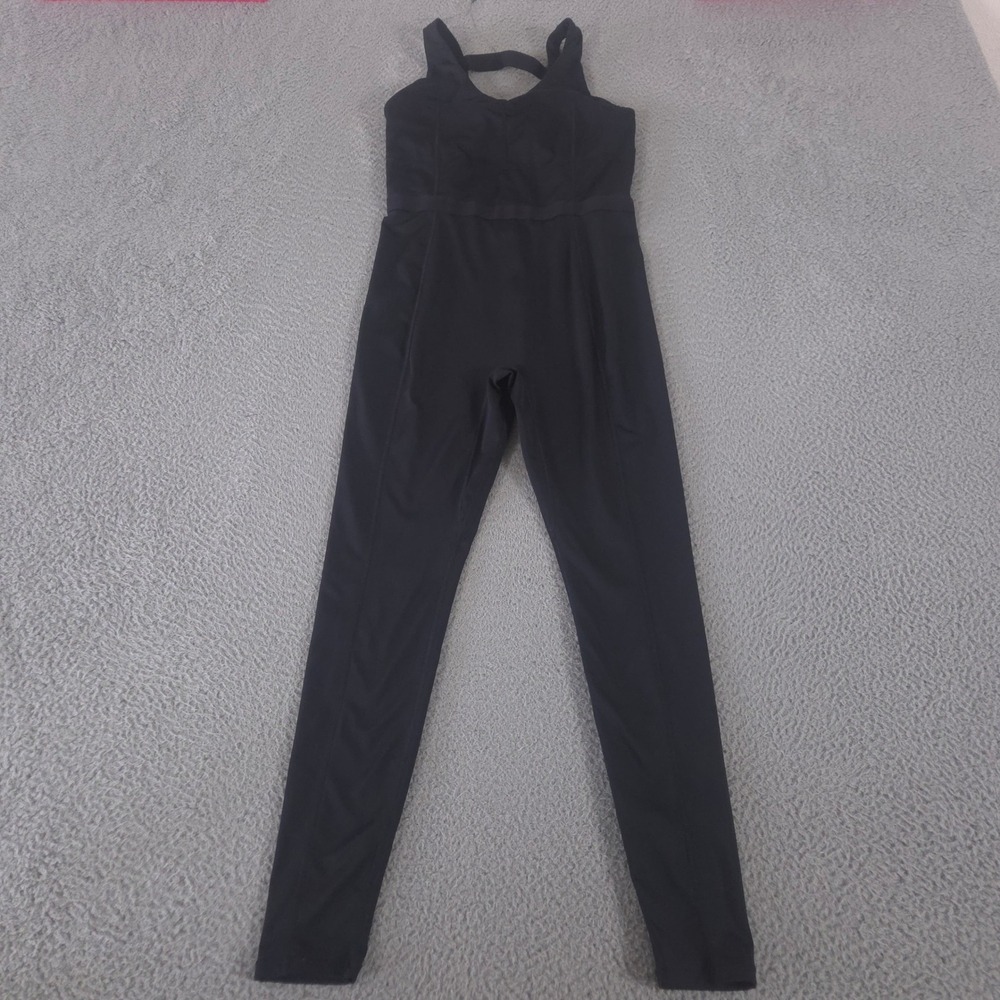 Fabletics Jumpsuit Womens S Black Motion365+ Tapered Leg Back Cutout Activewear